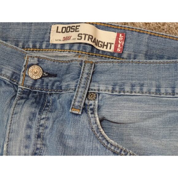 Vintage Levi's 569 Loose Straight Jeans 32x30 Faded Blue Distressed Denim Y2K - Picture 3 of 10